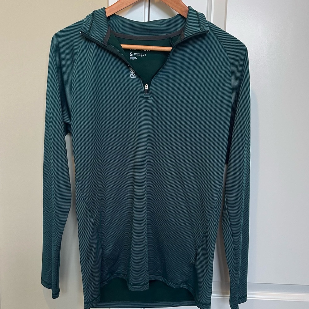 Reebok Mens Dark Green Quarter-zip